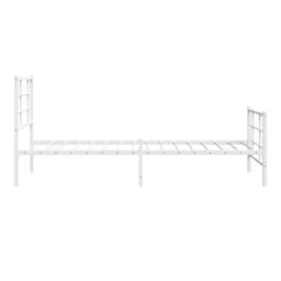 Berkfield Home Metal Bed Frame without Mattress with Footboard White 90x190cm - Size: 90x190 cm - thumbnail 6