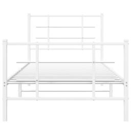 Berkfield Home Metal Bed Frame without Mattress with Footboard White 90x190cm - Size: 90x190 cm - thumbnail 5