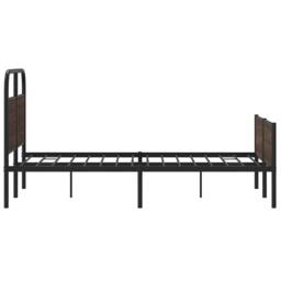 Berkfield Home Bed Frame without Mattress 140x190 cm Brown Oak Engineered Wood - thumbnail 6