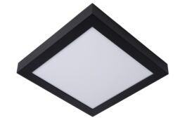 Lucide 'BRICE' Dimmable Stylish Square Bathroom LED Flush Ceiling Light in Black - thumbnail 2