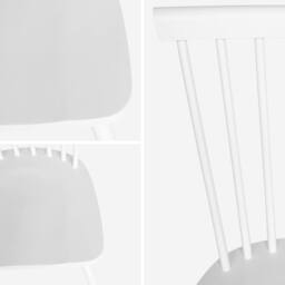 sweeek Set Of 4 Hevea Wooden Chairs in White - thumbnail 3