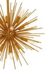 Orsina Brass Finish Metal Pendant Light, Luxe Contemporary Ceiling Light With 12 Bulb Holders in Gold - thumbnail 4