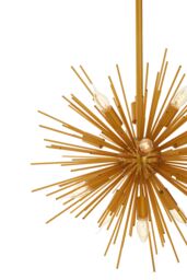 Orsina Brass Finish Metal Pendant Light, Luxe Contemporary Ceiling Light With 12 Bulb Holders in Gold - thumbnail 5