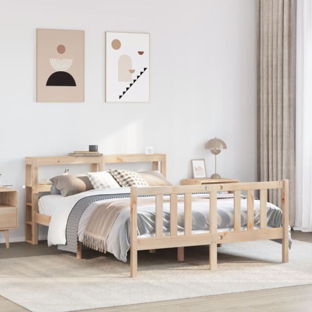 Berkfield Home Bed Frame with Headboard without Mattress 120x200 cm in Brown - image 1
