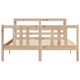 Berkfield Home Bed Frame with Headboard without Mattress 120x200 cm in Brown - thumbnail 4