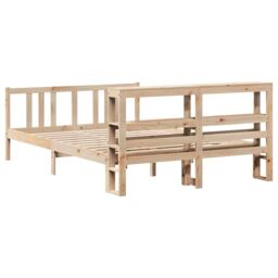 Berkfield Home Bed Frame with Headboard without Mattress 120x200 cm in Brown - thumbnail 6