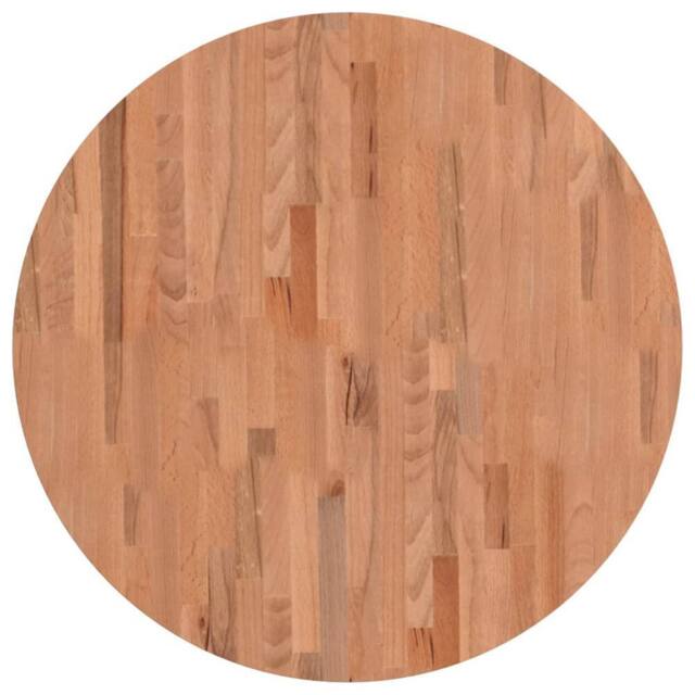 Berkfield Home Table Top Ã˜80x2.5 cm Round Solid Wood Beech in Brown - Size: 80x2.5 cm - image 1