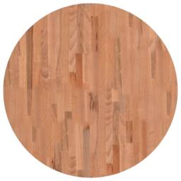 Berkfield Home Table Top Ã˜80x2.5 cm Round Solid Wood Beech in Brown - Size: 80x2.5 cm - thumbnail 1