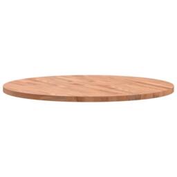 Berkfield Home Table Top Ã˜80x2.5 cm Round Solid Wood Beech in Brown - Size: 80x2.5 cm - thumbnail 5