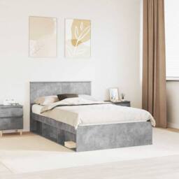 Berkfield Home Bed Frame with Headboard Concerte 120 x 190 cm Solid Pine Wood in Grey