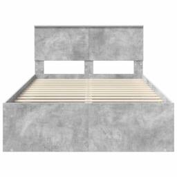 Berkfield Home Bed Frame with Headboard Concerte 120 x 190 cm Solid Pine Wood in Grey - thumbnail 7