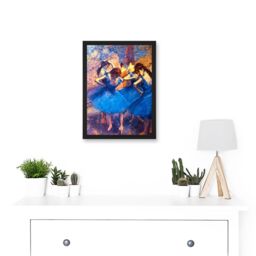 Artery8 Painting Degas Ballerina Dancers Blue Old Master Artwork Framed Wall Art Print A4 in Black - thumbnail 2