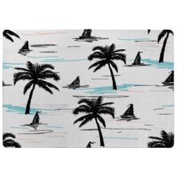 Benjamin Tate Design Palm Trees & Sailboats Rug in Natural - Size: Large - thumbnail 1