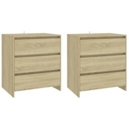 Berkfield Home 3 Piece Sideboard Sonoma Oak Engineered Wood in Beige - thumbnail 3