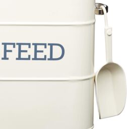 Living Nostalgia Antique Cream Feed Tin with Metal Scoop - thumbnail 5