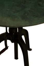 Orsina Three Leg Small Green Marble Iron Table, Industrial-style Black Finish Metal Table, Functional Side Table - thumbnail 4