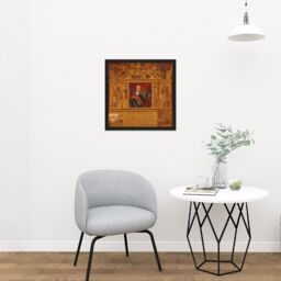 "Artery8 Wall Art Print Portrait Oliver Cromwell Allegorical Painting Square Framed Picture 16X16 Inch in Black - Size: W16"" x H16""" - thumbnail 2