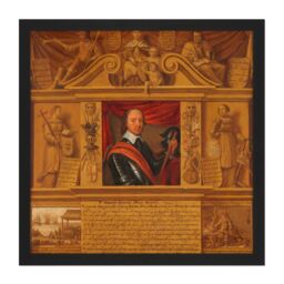 "Artery8 Wall Art Print Portrait Oliver Cromwell Allegorical Painting Square Framed Picture 16X16 Inch in Black - Size: W16"" x H16""" - thumbnail 1