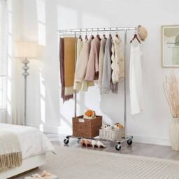 FLAVORA Chrome-Heavy Duty Clothes Rail Extendable Top Bar in Silver - Size: 500mm - thumbnail 4