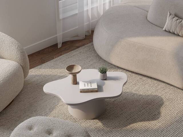 Vente-unique Metal Coffee Table - Cream - POLENDRA - image 1
