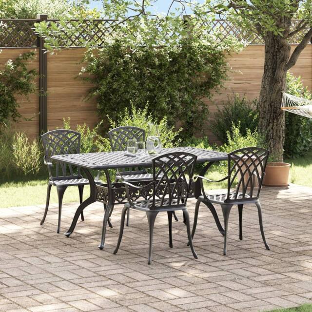 Berkfield Home Set of 3 Black Cast Aluminium 150x90x72 cm Durable - Size: 150 x 90 x 72 cm