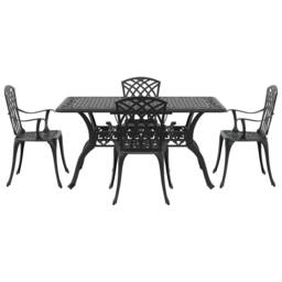 Berkfield Home Set of 3 Black Cast Aluminium 150x90x72 cm Durable - Size: 150 x 90 x 72 cm - thumbnail 7