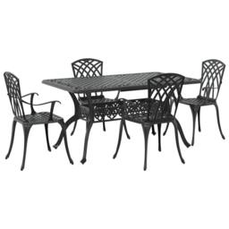 Berkfield Home Set of 3 Black Cast Aluminium 150x90x72 cm Durable - Size: 150 x 90 x 72 cm - thumbnail 2