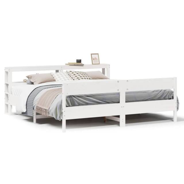 Berkfield Home Bed Frame without Mattress White 180x200 cm Super King Solid Wood Pine - image 1