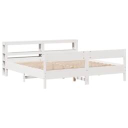 Berkfield Home Bed Frame without Mattress White 180x200 cm Super King Solid Wood Pine - thumbnail 3