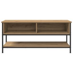 Berkfield Home TV Cabinet Artisan Oak 100x35x45 cm Engineered Wood & Steel in Brown - Size: 100 x 35 x 45 cm - thumbnail 5