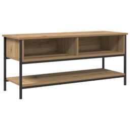 Berkfield Home TV Cabinet Artisan Oak 100x35x45 cm Engineered Wood & Steel in Brown - Size: 100 x 35 x 45 cm - thumbnail 2