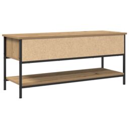 Berkfield Home TV Cabinet Artisan Oak 100x35x45 cm Engineered Wood & Steel in Brown - Size: 100 x 35 x 45 cm - thumbnail 7