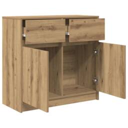 Berkfield Home Sideboard with Drawer Artisan Oak 80x34x76 cm Engineered Wood in Brown - Size: 80 x 34 x 76 cm - thumbnail 5