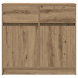Berkfield Home Sideboard with Drawer Artisan Oak 80x34x76 cm Engineered Wood in Brown - Size: 80 x 34 x 76 cm - thumbnail 6