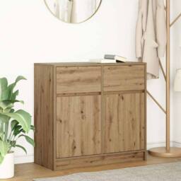 Berkfield Home Sideboard with Drawer Artisan Oak 80x34x76 cm Engineered Wood in Brown - Size: 80 x 34 x 76 cm