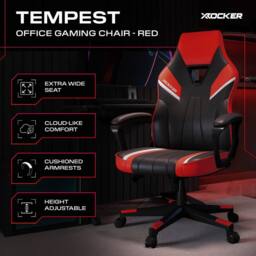 X Rocker Tempest Ergonomic PC Office Gaming Chair in Red - thumbnail 2