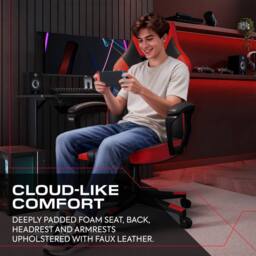 X Rocker Tempest Ergonomic PC Office Gaming Chair in Red - thumbnail 4