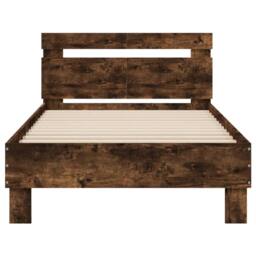 Berkfield Home Durable Bed Frame without Mattress with Headboard Smoked Oak 100x in Brown - thumbnail 5