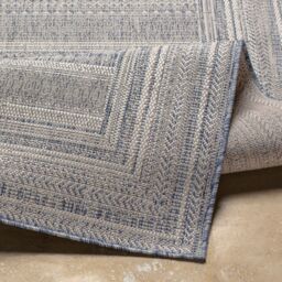 Livabliss Tuareg-Global Blue Beige Ivory Graphic In- & Outdoor Rug in Dark Blue - Size: 120 cm x 170 cm - thumbnail 4