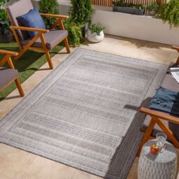 Livabliss Tuareg-Global Blue Beige Ivory Graphic In- & Outdoor Rug in Dark Blue - Size: 120 cm x 170 cm - thumbnail 8