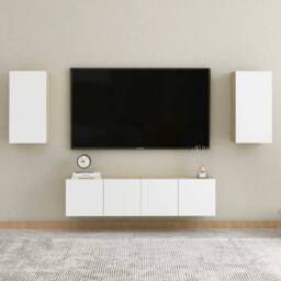Berkfield Home TV Cabinet White & Sonoma Oak 30.5x30x60 cm Engineered Wood - thumbnail 6