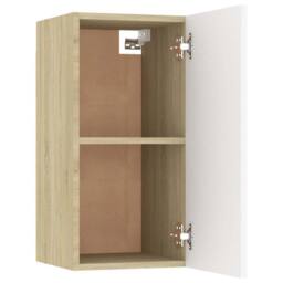 Berkfield Home TV Cabinet White & Sonoma Oak 30.5x30x60 cm Engineered Wood - thumbnail 9