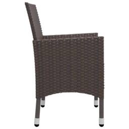 Berkfield Home 5 Piece Garden Dining Set with Cushions Brown - thumbnail 7
