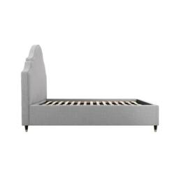Lemon Pavilion Furniture Quince King Size Bed Frame (Pack of 2) - Linen Blend/Wood in Grey - thumbnail 3