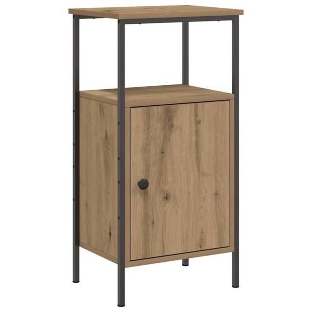 Berkfield Home Bedside Cabinet Artisan Oak 41x31x80 cm Engineered Wood in Brown - Size: 41 x 31 x 80 cm - image 1