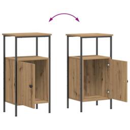 Berkfield Home Bedside Cabinet Artisan Oak 41x31x80 cm Engineered Wood in Brown - Size: 41 x 31 x 80 cm - thumbnail 8