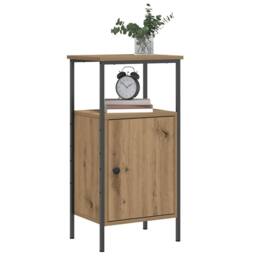 Berkfield Home Bedside Cabinet Artisan Oak 41x31x80 cm Engineered Wood in Brown - Size: 41 x 31 x 80 cm - thumbnail 2