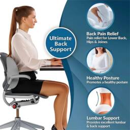 Nordara Memory Foam Seat Cushion Orthopedic Lumbar Support Pain Relief Car in Grey - thumbnail 3