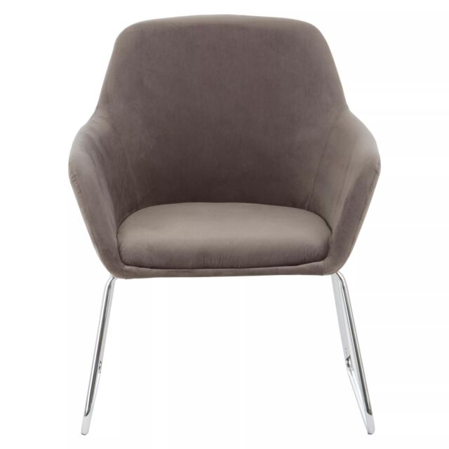 Orsina Grey Chair, Easy Care Velvet Chair, Arm & Backrest Chair for Living Room, Space-Sufficient Lounge Chair - image 1
