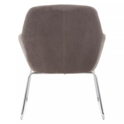 Orsina Grey Chair, Easy Care Velvet Chair, Arm & Backrest Chair for Living Room, Space-Sufficient Lounge Chair - thumbnail 4